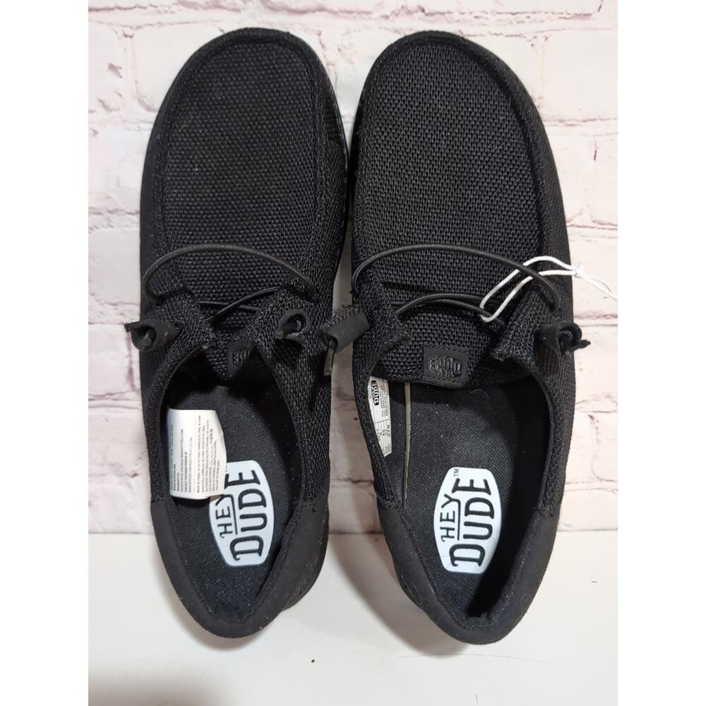 Hey Dude Wendy Funk Mono Shoes Womens Size 11 Black Canvas Moccasins 40065-001 - Picture 2 of 10